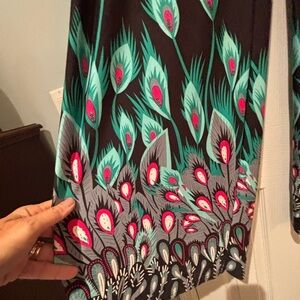 Mark Wide Leg Pants with Peacock Feather Design peacock Palazzo Pants Super cute